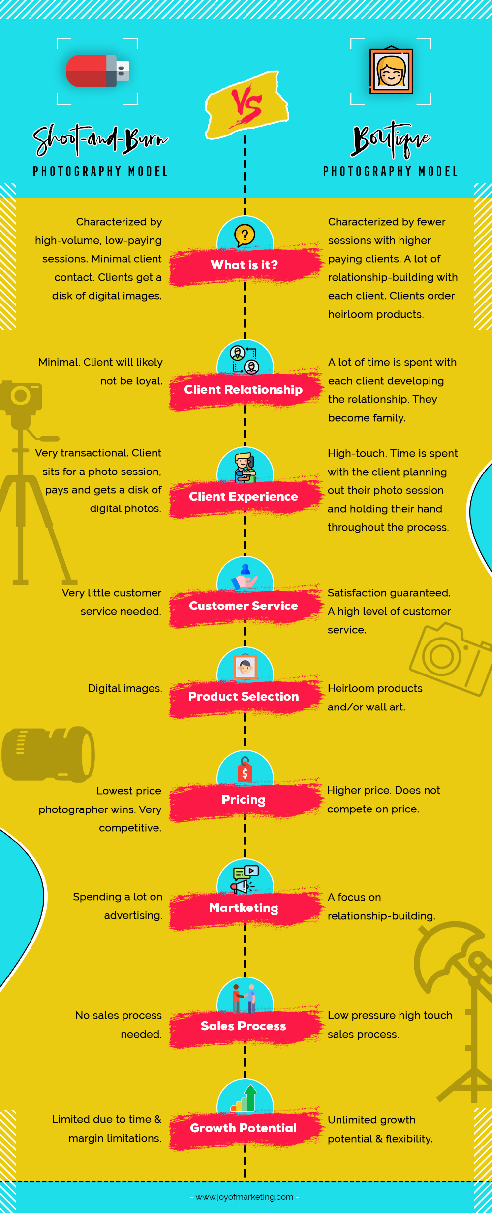 Infographic photography business models